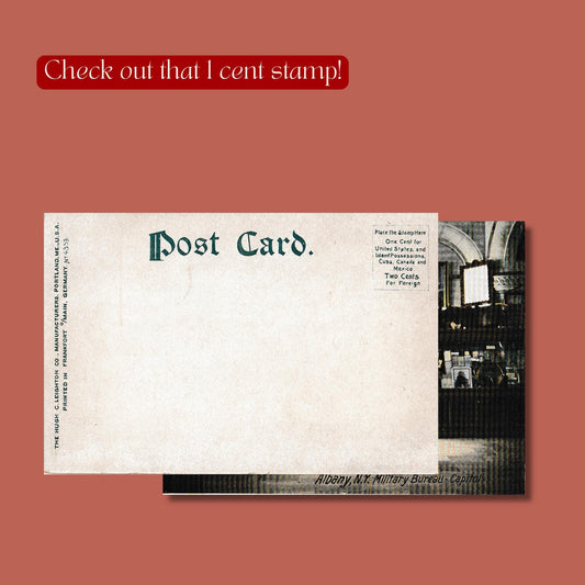 Vintage Albany NY Military Postcard | New York State Capitol Bureau | Antique Military History Gift | Collectible Old Ephemera