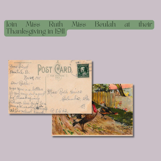 Old German Printed Thanksgiving Turkey Postcard | 1911 Hand-Colored Vintage Holiday | Divided Back Collectible Ephemera | Fall Decor Gift