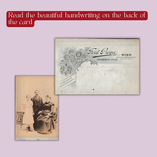 Antique Family Portrait Postcard | Vintage Photography Ephemera | Victorian Edwardian Era Photo | Unused Collectible Decor Gift