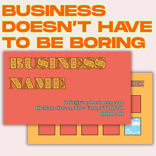 Retro Loyalty Card Template | Vintage Punch Card Design Canva | Customizable Digital Download for Small Business | Unique 70s Rewards Card
