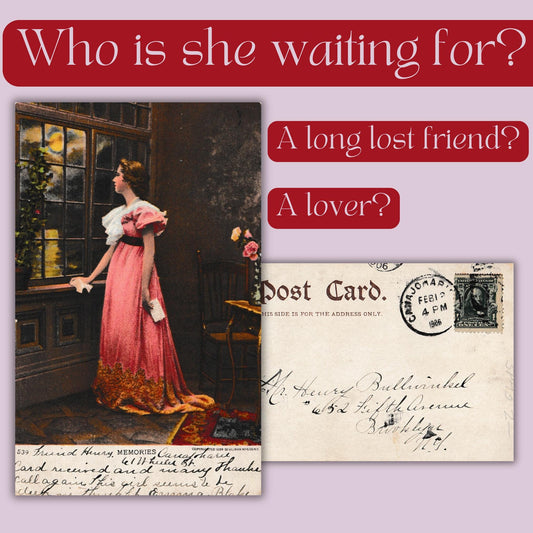 Antique Edwardian Postcard | Sentimental Woman Portrait | 1906 Postmark Undivided Back | Brooklyn NY Address | History Collector Gift