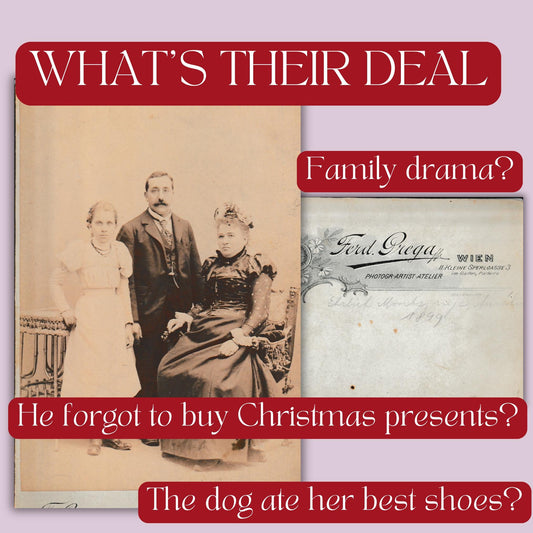Antique Family Portrait Postcard | Vintage Photography Ephemera | Victorian Edwardian Era Photo | Unused Collectible Decor Gift
